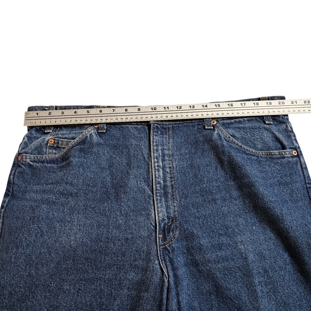 VTG Levi's 517 Bootcut Jeans Orange Tab Dark Wash Denim W42 L34 Made in USA‎ - Picture 15 of 16